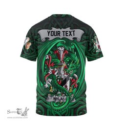 ScotsTee Shop Irish Hyland or O Hyland Coat of Arms Irish T Shirt Family Crest Green Dragon Of Ireland T Shirt