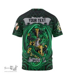 ScotsTee Shop Irish Laffan Coat of Arms Irish T Shirt Family Crest Green Dragon Of Ireland T Shirt