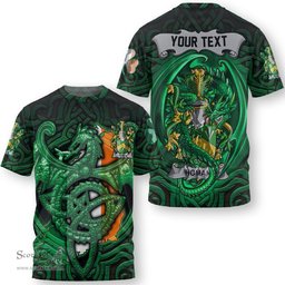 ScotsTee Shop Irish Holywood Coat of Arms Irish T Shirt Family Crest Green Dragon Of Ireland T Shirt