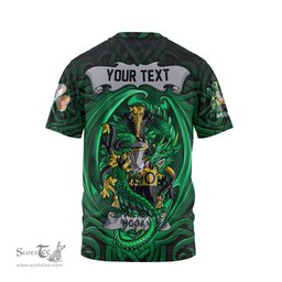 ScotsTee Shop Irish Hogan or O Hogan Coat of Arms Irish T Shirt Family Crest Green Dragon Of Ireland T Shirt