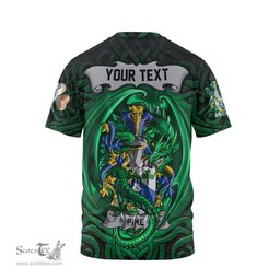 ScotsTee Shop Irish Pike Coat of Arms Irish T Shirt Family Crest Green Dragon Of Ireland T Shirt