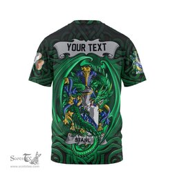 ScotsTee Shop Irish Stanley Coat of Arms Irish T Shirt Family Crest Green Dragon Of Ireland T Shirt