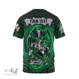 ScotsTee Shop Irish Pierce Coat of Arms Irish T Shirt Family Crest Green Dragon Of Ireland T Shirt