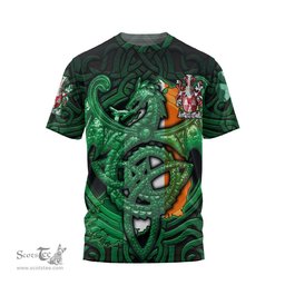 ScotsTee Shop Irish Porter Coat of Arms Irish T Shirt Family Crest Green Dragon Of Ireland T Shirt