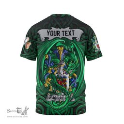 ScotsTee Shop Irish Woodbourne Coat of Arms Irish T Shirt Family Crest Green Dragon Of Ireland T Shirt