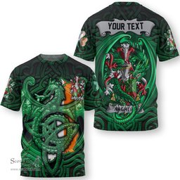 ScotsTee Shop Irish Myers Coat of Arms Irish T Shirt Family Crest Green Dragon Of Ireland T Shirt