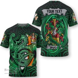 ScotsTee Shop Irish Underwood Coat of Arms Irish T Shirt Family Crest Green Dragon Of Ireland T Shirt
