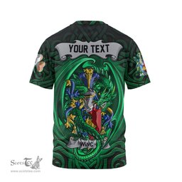 ScotsTee Shop Irish Winch Coat of Arms Irish T Shirt Family Crest Green Dragon Of Ireland T Shirt