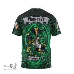 ScotsTee Shop Irish Nixon Coat of Arms Irish T Shirt Family Crest Green Dragon Of Ireland T Shirt
