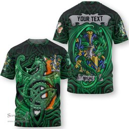 ScotsTee Shop Irish Stone Coat of Arms Irish T Shirt Family Crest Green Dragon Of Ireland T Shirt