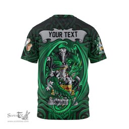 ScotsTee Shop Irish Rafferty or O Rafferty Coat of Arms Irish T Shirt Family Crest Green Dragon Of Ireland T Shirt