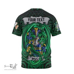 ScotsTee Shop Irish Wallis Coat of Arms Irish T Shirt Family Crest Green Dragon Of Ireland T Shirt