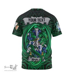 ScotsTee Shop Irish Scanlon or O Scanlan Coat of Arms Irish T Shirt Family Crest Green Dragon Of Ireland T Shirt