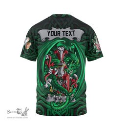 ScotsTee Shop Irish Stack Coat of Arms Irish T Shirt Family Crest Green Dragon Of Ireland T Shirt