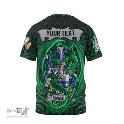 ScotsTee Shop Irish Weir or McWeir Coat of Arms Irish T Shirt Family Crest Green Dragon Of Ireland T Shirt