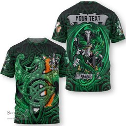 ScotsTee Shop Irish Ramsden Coat of Arms Irish T Shirt Family Crest Green Dragon Of Ireland T Shirt
