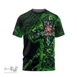 ScotsTee Shop Irish Casey or O Casey Coat of Arms Irish T Shirt Family Crest Celtic Cross And Dragon T Shirt