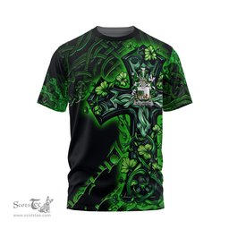 ScotsTee Shop Irish Callaghan or O Callaghan Coat of Arms Irish T Shirt Family Crest Celtic Cross And Dragon T Shirt