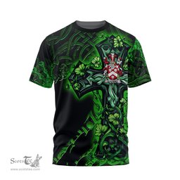 ScotsTee Shop Irish Blackney Coat of Arms Irish T Shirt Family Crest Celtic Cross And Dragon T Shirt