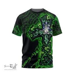 ScotsTee Shop Irish Dea or O Dea Coat of Arms Irish T Shirt Family Crest Celtic Cross And Dragon T Shirt