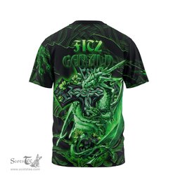 ScotsTee Shop Irish Fitz Gerald Coat of Arms Irish T Shirt Family Crest Celtic Cross And Dragon T Shirt