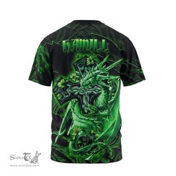 ScotsTee Shop Irish Hamill Coat of Arms Irish T Shirt Family Crest Celtic Cross And Dragon T Shirt