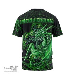 ScotsTee Shop Irish Micklethwait Coat of Arms Irish T Shirt Family Crest Celtic Cross And Dragon T Shirt