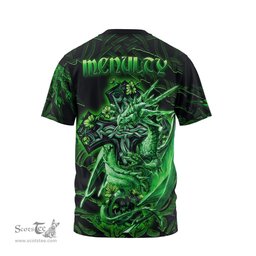 ScotsTee Shop Irish McNulty Coat of Arms Irish T Shirt Family Crest Celtic Cross And Dragon T Shirt