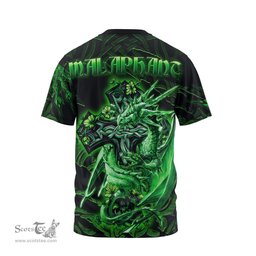 ScotsTee Shop Irish Malaphant Coat of Arms Irish T Shirt Family Crest Celtic Cross And Dragon T Shirt