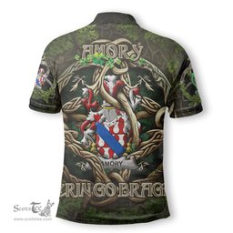 ScotsTee Shop Irish Amory Coat of Arms Irish Polo Shirt Family Crest Irish Is My Root Polo Shirt