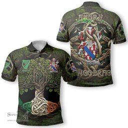 ScotsTee Shop Irish Amory Coat of Arms Irish Polo Shirt Family Crest Irish Is My Root Polo Shirt