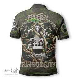 ScotsTee Shop Irish Ashby Coat of Arms Irish Polo Shirt Family Crest Irish Is My Root Polo Shirt