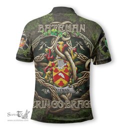 ScotsTee Shop Irish Bateman Coat of Arms Irish Polo Shirt Family Crest Irish Is My Root Polo Shirt