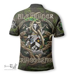 ScotsTee Shop Irish Alexander Coat of Arms Irish Polo Shirt Family Crest Irish Is My Root Polo Shirt
