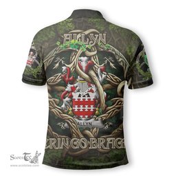 ScotsTee Shop Irish Allyn Coat of Arms Irish Polo Shirt Family Crest Irish Is My Root Polo Shirt