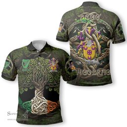 ScotsTee Shop Irish Begg Coat of Arms Irish Polo Shirt Family Crest Irish Is My Root Polo Shirt
