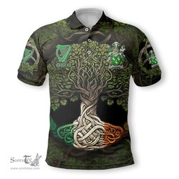 ScotsTee Shop Irish Aherne or Mulhern Coat of Arms Irish Polo Shirt Family Crest Irish Is My Root Polo Shirt