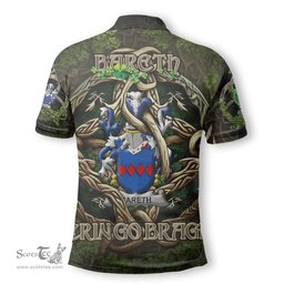 ScotsTee Shop Irish Bareth Coat of Arms Irish Polo Shirt Family Crest Irish Is My Root Polo Shirt