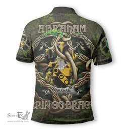 ScotsTee Shop Irish Abraham Coat of Arms Irish Polo Shirt Family Crest Irish Is My Root Polo Shirt