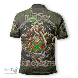 ScotsTee Shop Irish Andrew Coat of Arms Irish Polo Shirt Family Crest Irish Is My Root Polo Shirt