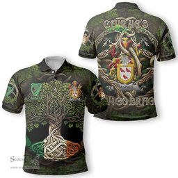 ScotsTee Shop Irish Cairnes Coat of Arms Irish Polo Shirt Family Crest Irish Is My Root Polo Shirt