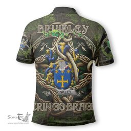 ScotsTee Shop Irish Brinkley Coat of Arms Irish Polo Shirt Family Crest Irish Is My Root Polo Shirt