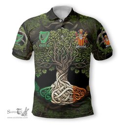 ScotsTee Shop Irish Bindon Coat of Arms Irish Polo Shirt Family Crest Irish Is My Root Polo Shirt