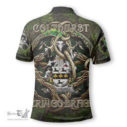 ScotsTee Shop Irish Colthurst Coat of Arms Irish Polo Shirt Family Crest Irish Is My Root Polo Shirt