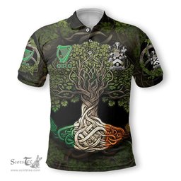 ScotsTee Shop Irish Canavan or O Canavan Coat of Arms Irish Polo Shirt Family Crest Irish Is My Root Polo Shirt