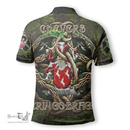 ScotsTee Shop Irish Chevers Coat of Arms Irish Polo Shirt Family Crest Irish Is My Root Polo Shirt