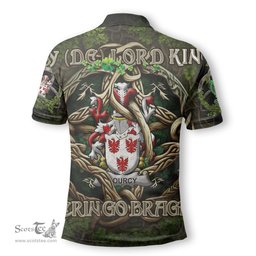 ScotsTee Shop Irish Courcy de Lord Kingsale Coat of Arms Irish Polo Shirt Family Crest Irish Is My Root Polo Shirt