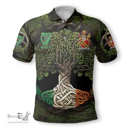 ScotsTee Shop Irish Brabazon Coat of Arms Irish Polo Shirt Family Crest Irish Is My Root Polo Shirt