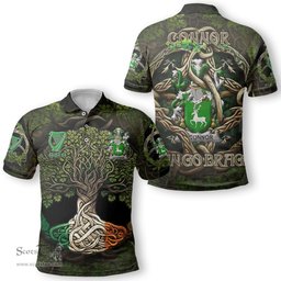 ScotsTee Shop Irish Connor or O Connor Corcomroe Coat of Arms Irish Polo Shirt Family Crest Irish Is My Root Polo Shirt
