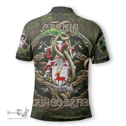 ScotsTee Shop Irish Cremin or O Cremin Coat of Arms Irish Polo Shirt Family Crest Irish Is My Root Polo Shirt